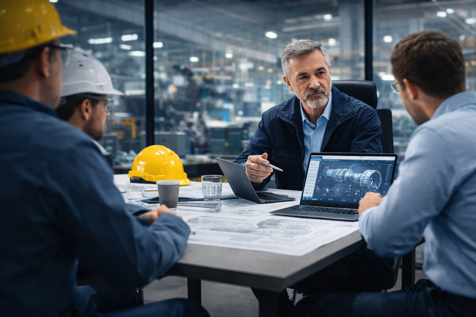 Acquisizione clienti B2B - riunione commerciale in ambiente industriale